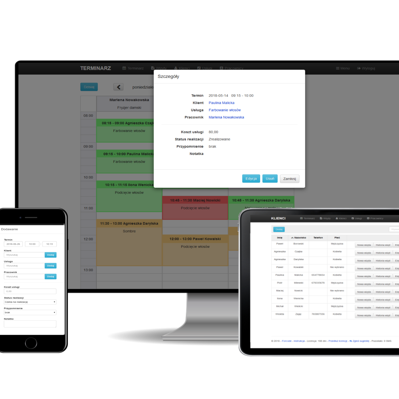 rejestracja onein do salonu fryzjerskiego